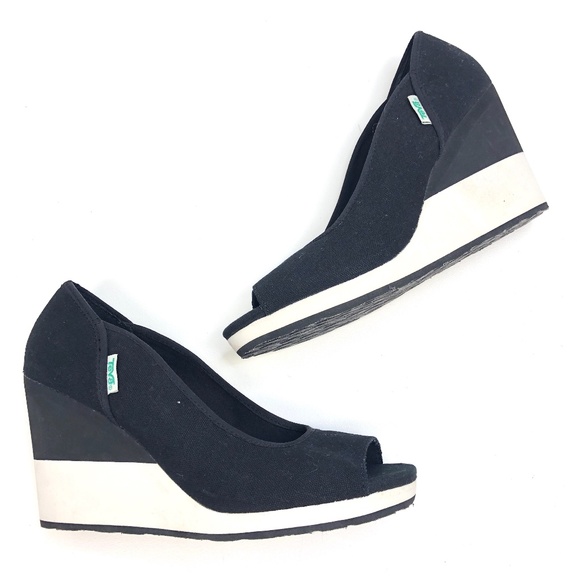 Teva Shoes - Teva | Black Canvas Wedge Heel